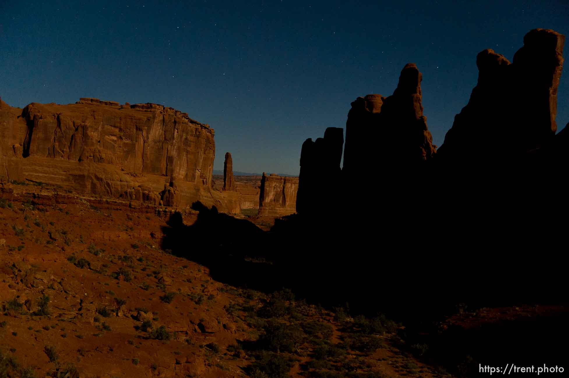 park avenue, arches national park, by moonlight, Monday April 14, 2014.