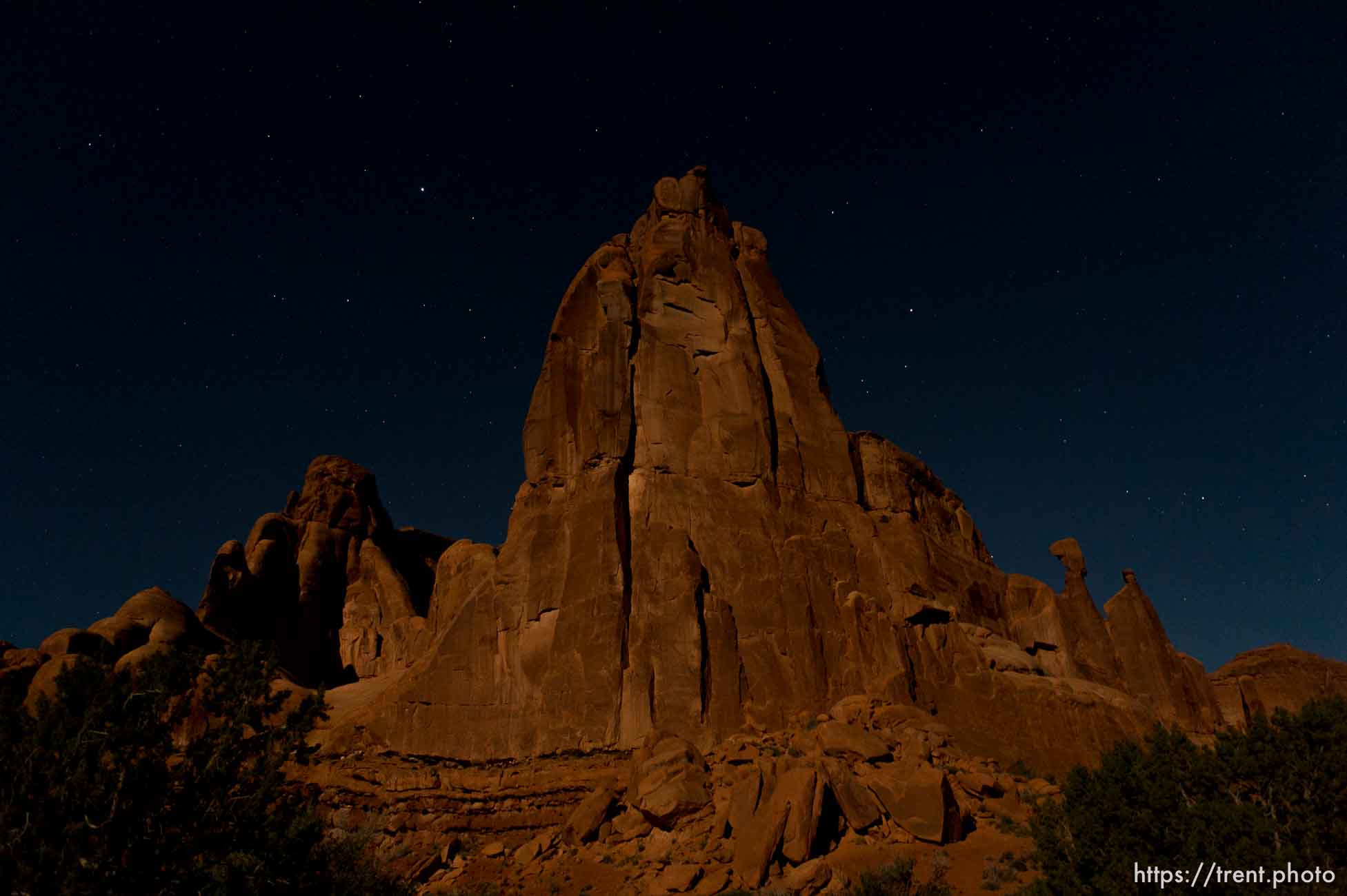 park avenue, arches national park, by moonlight, Monday April 14, 2014.