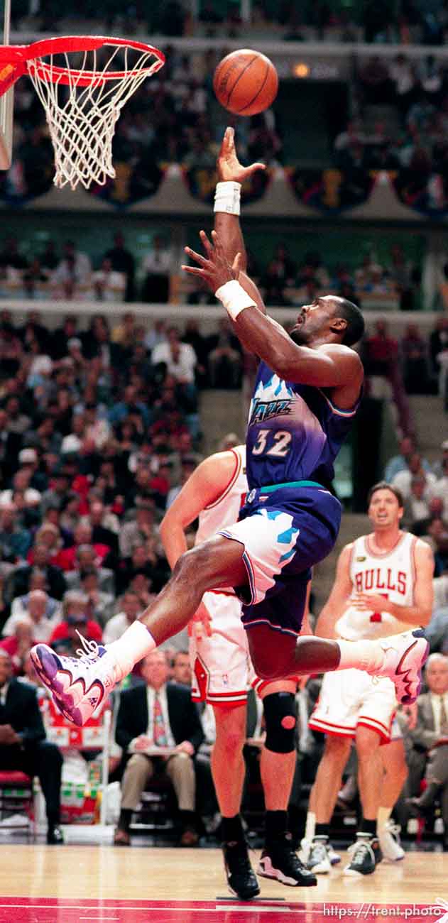 Karl Malone at Jazz vs. Bulls, game 4 of the NBA Finals. Bulls won