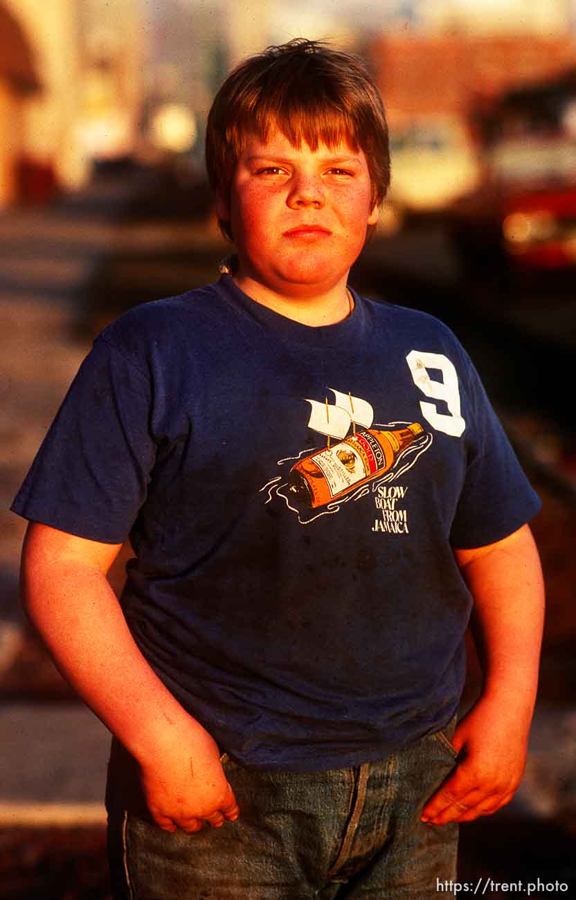 Kid on street, march 1988.