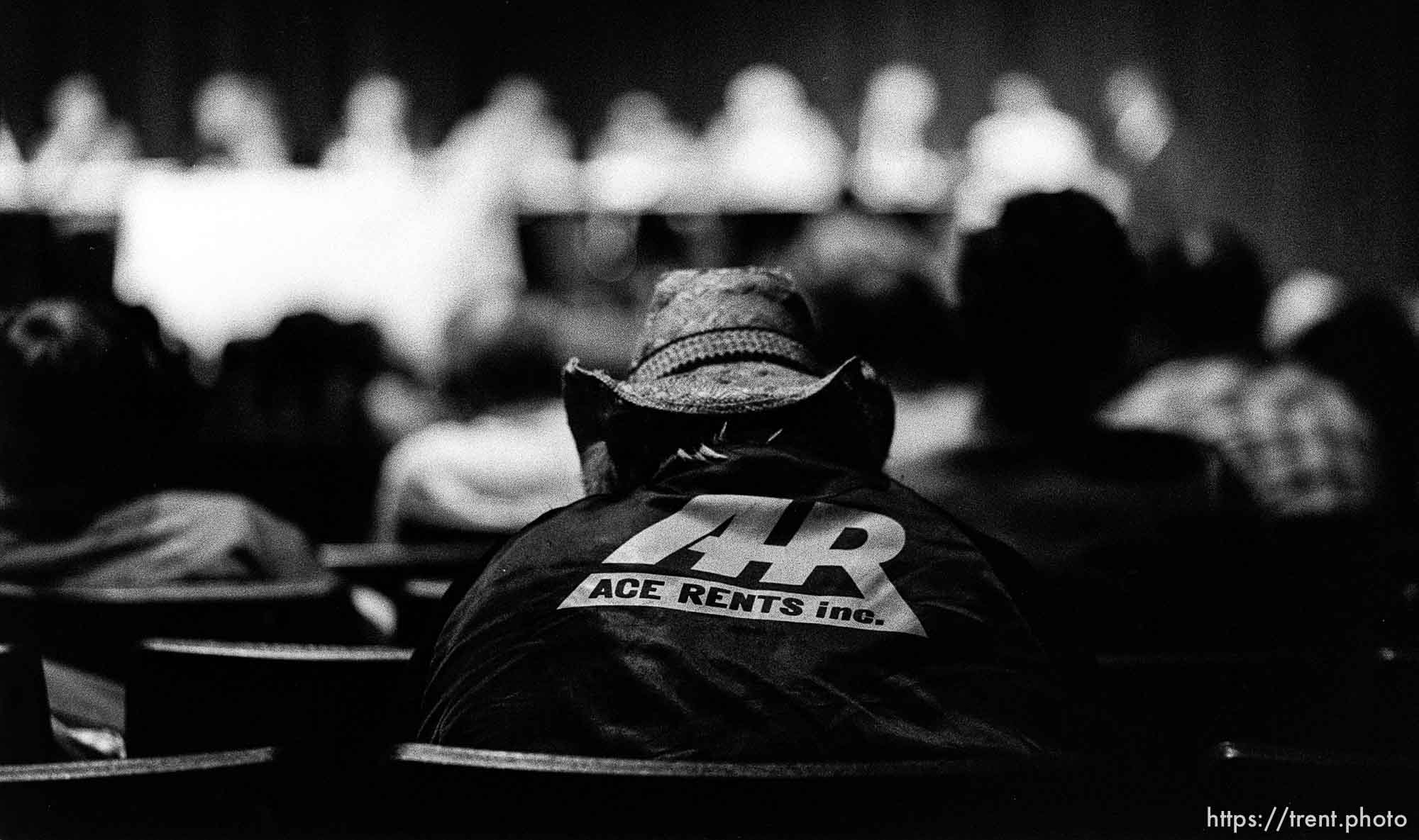 Steel worker at Clean Air Meeting. State Air Conservation Committee hearing.