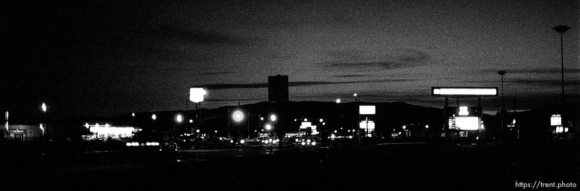 looking up state street, the University Mall on the right.