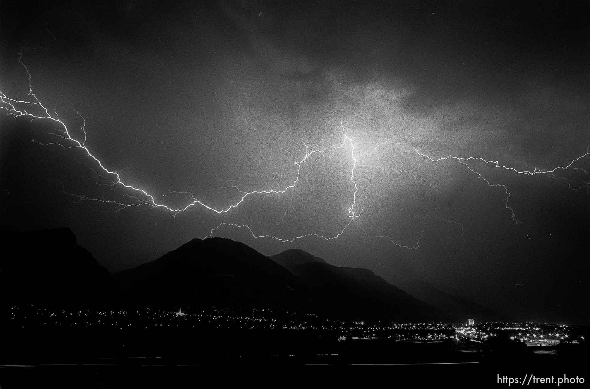 Lightning storm over Provo