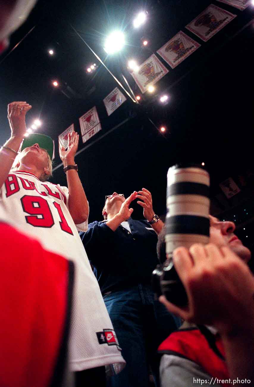 Penny Marshall standing behind me (in bulls jersey) at Jazz vs. Bulls, game 3 of the NBA Finals. Bulls won