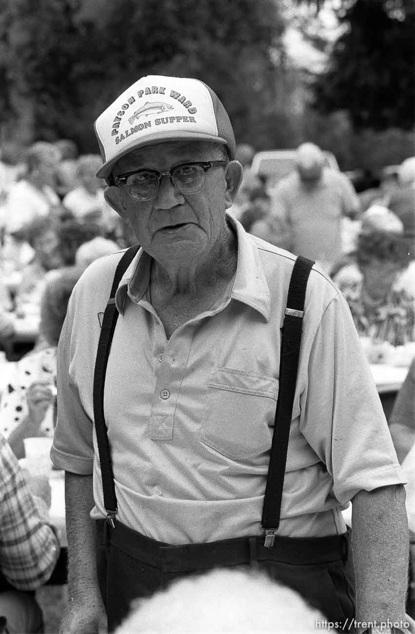 Old guy at 34th annual Salmon Supper at Memorial Park.