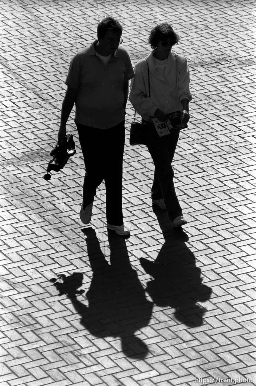 People walking in Hallidie Plaza.