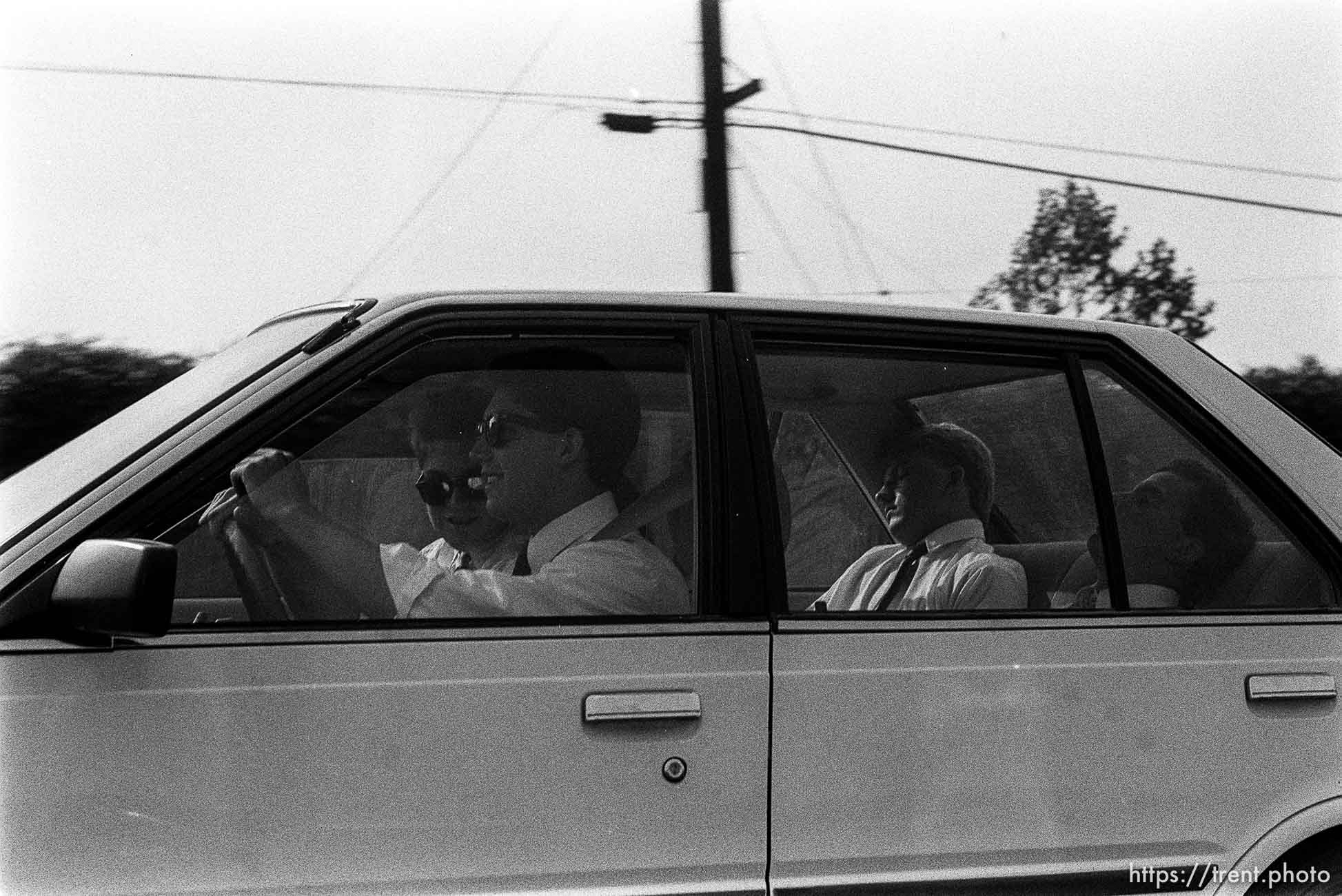 Todd and Jeff (back seat) on mini-mission.