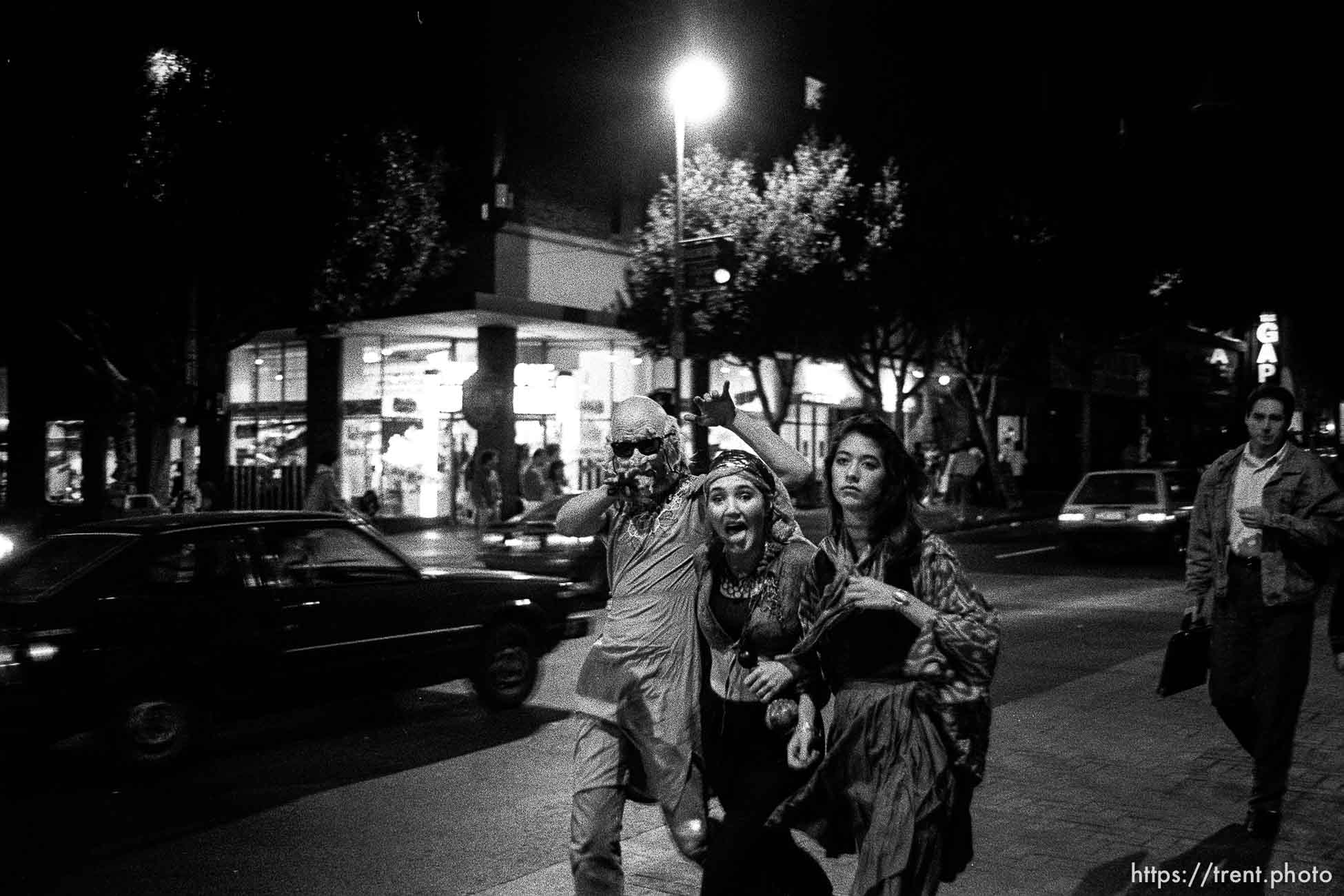 Halloween night on Telegraph Avenue.