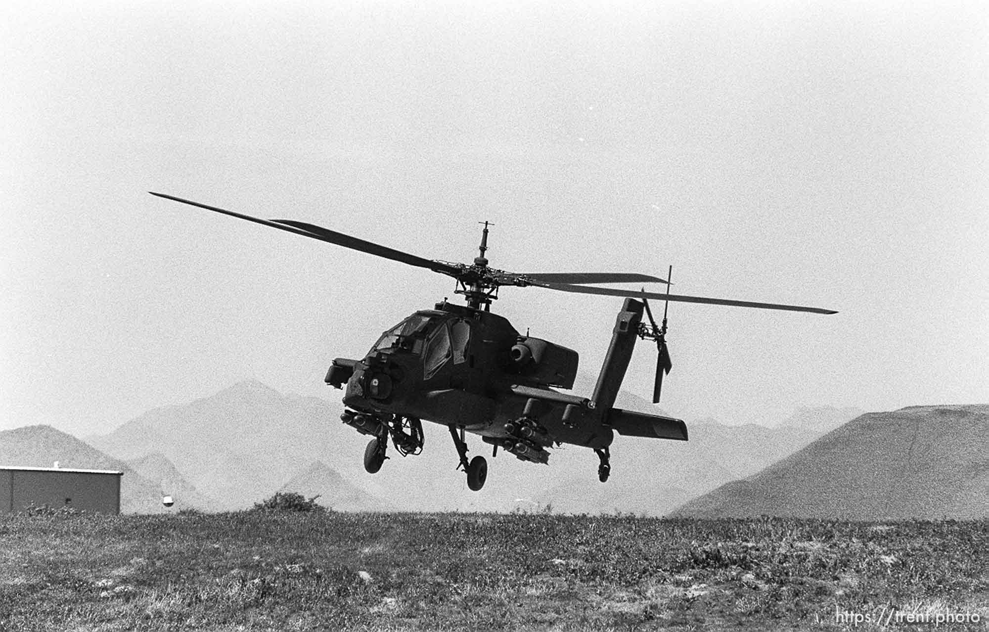 Apache helipcopters at McDonnell Douglas plant.