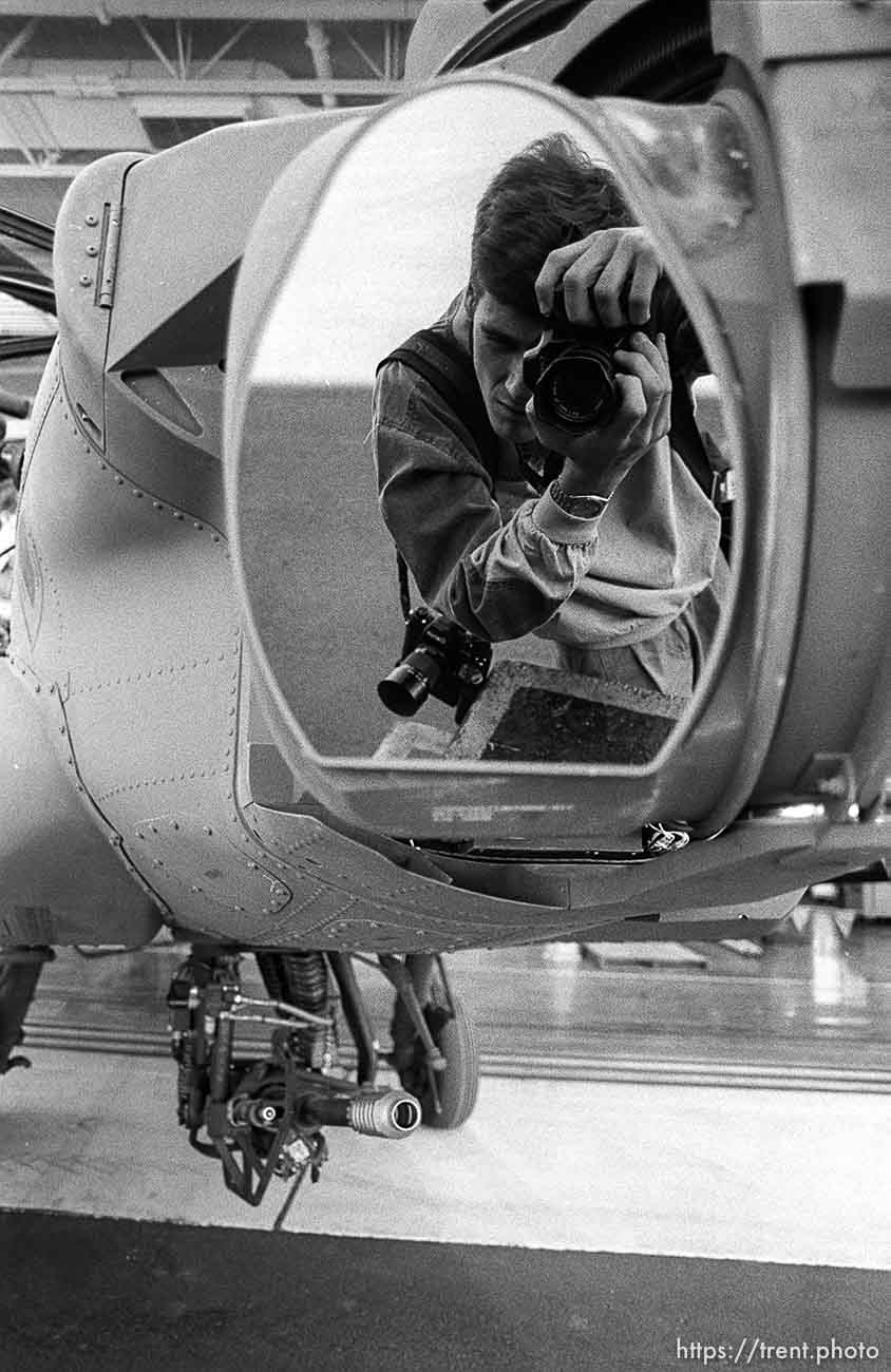 Apache helipcopters at McDonnell Douglas plant.