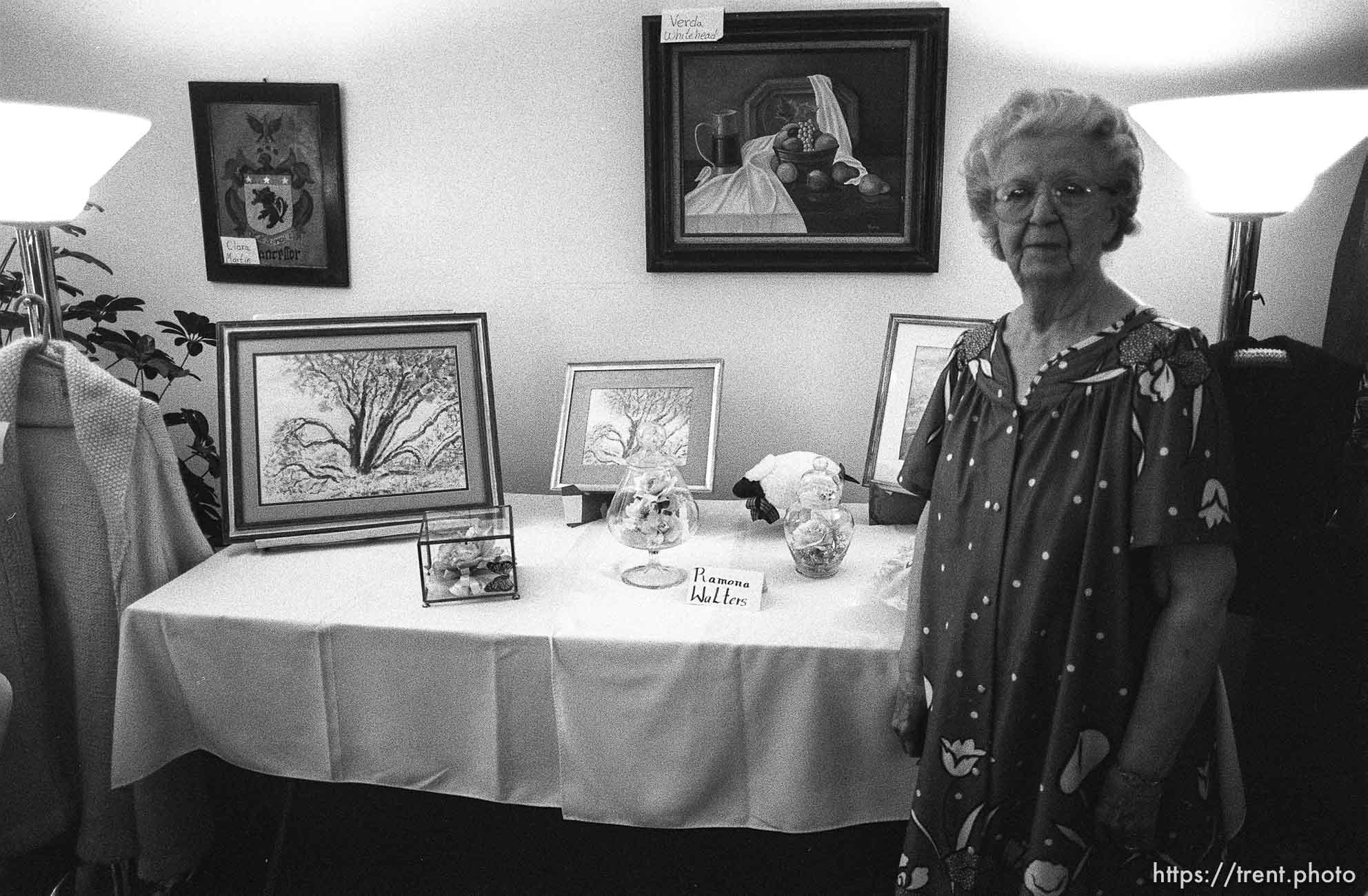 Elderly arts and crafts show at Cove Point Retirement community.