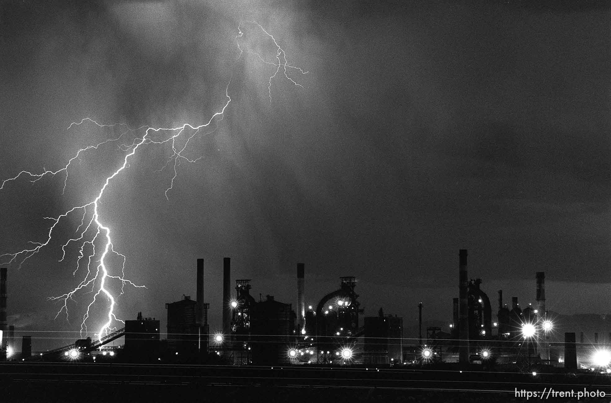 Lightning over Geneva Steel