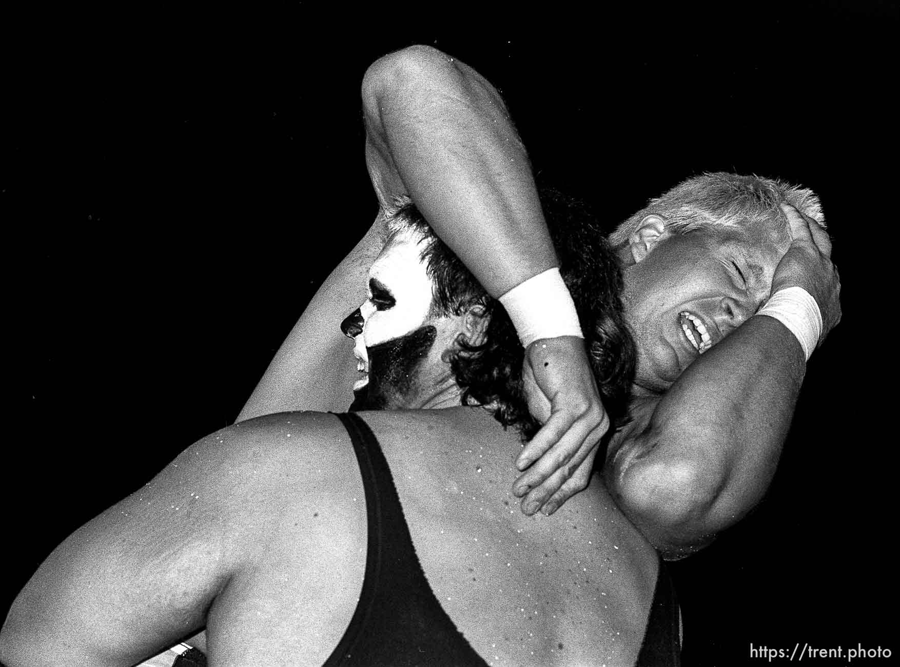 Action at professional wrestling match.