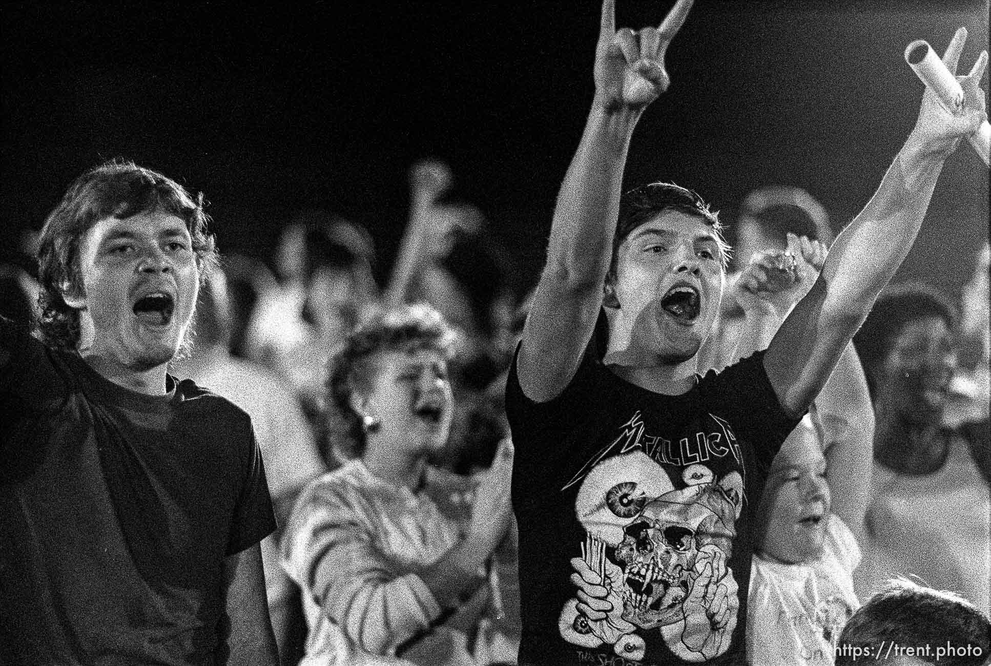 Crowd at professional wrestling match.