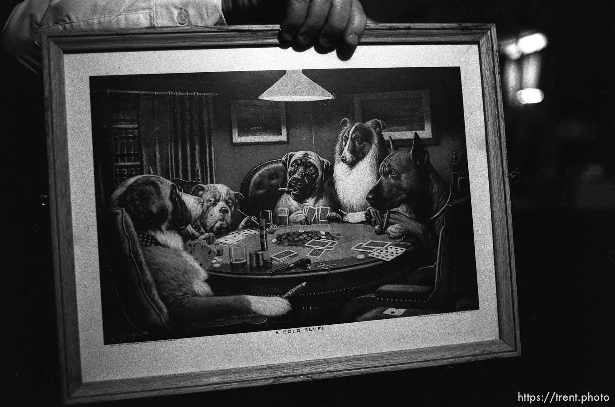 Dogs playing poker painting at Nana's house.