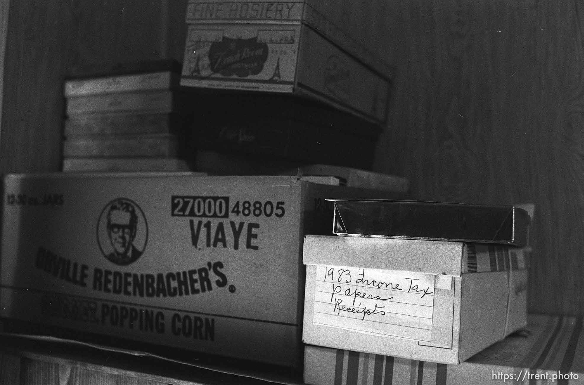 Boxes in the basement at Nana's house.