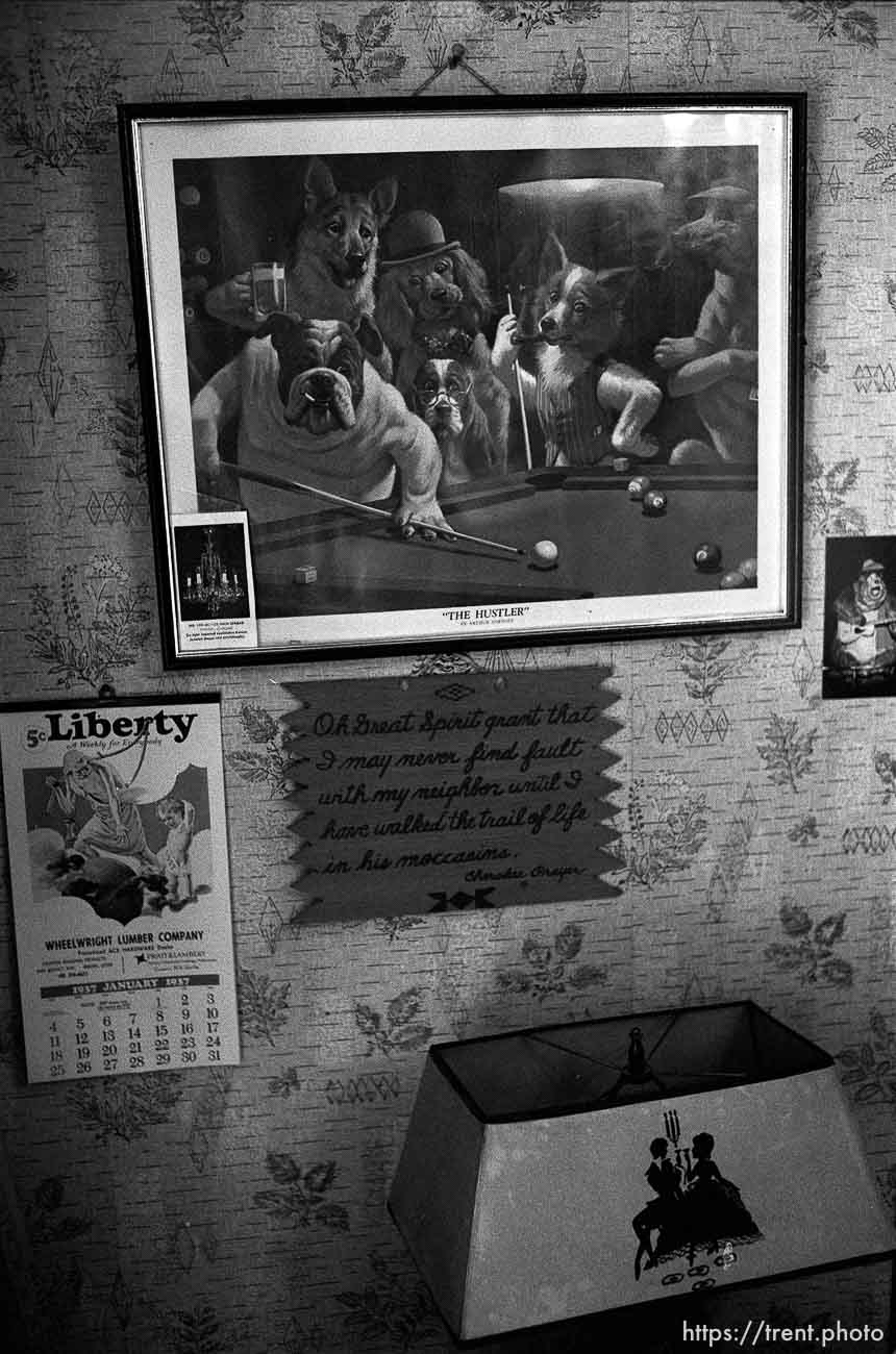 Dogs playing pool on the wall at Nana's house.