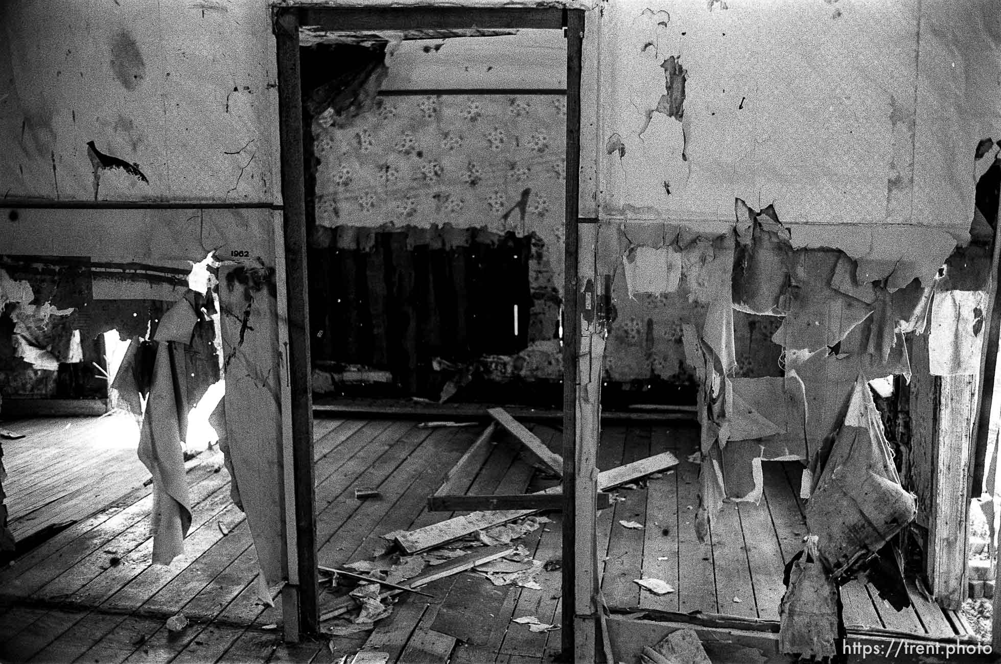 Interior of abandoned house.