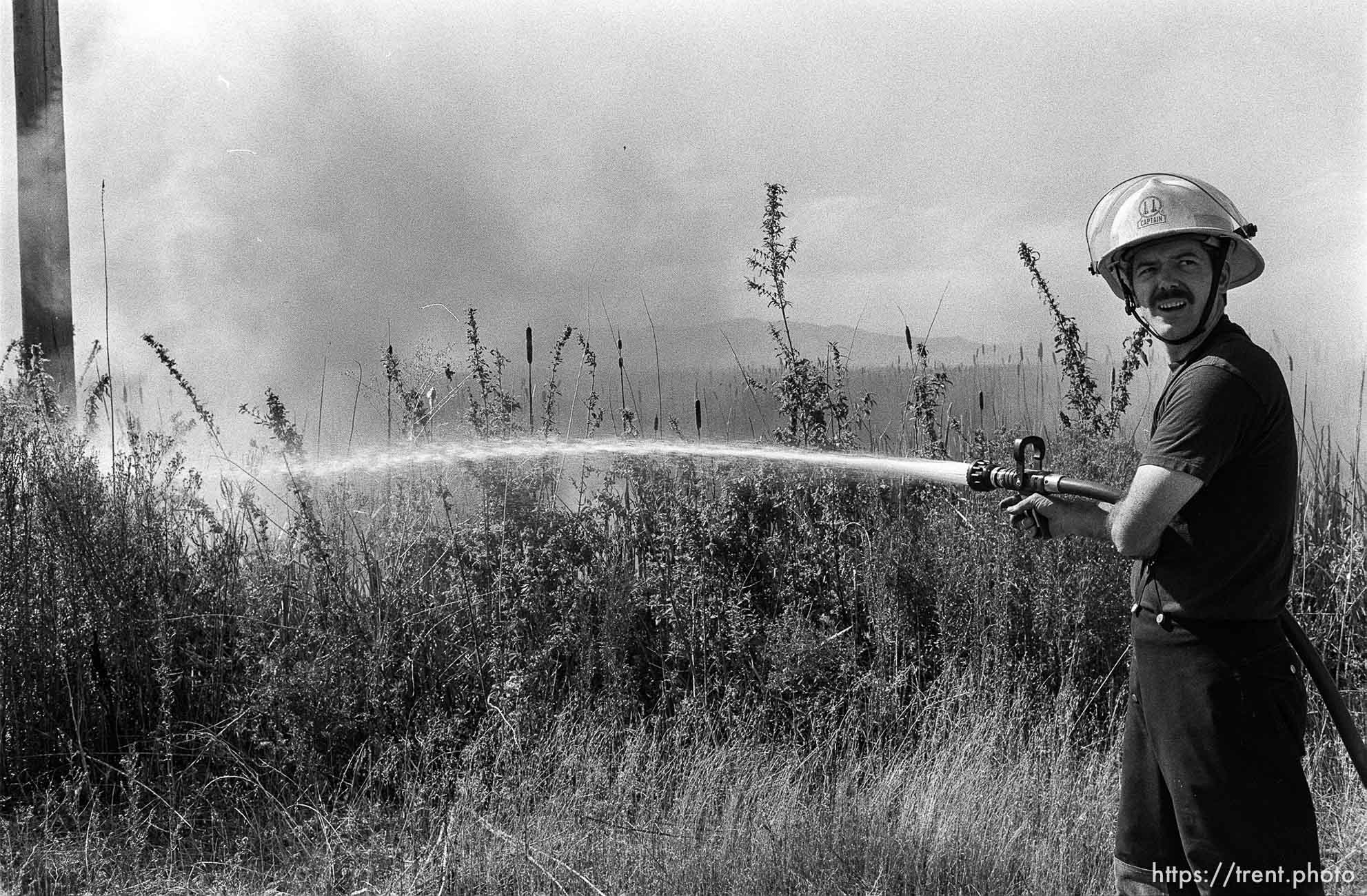 Grassfire in swamp.