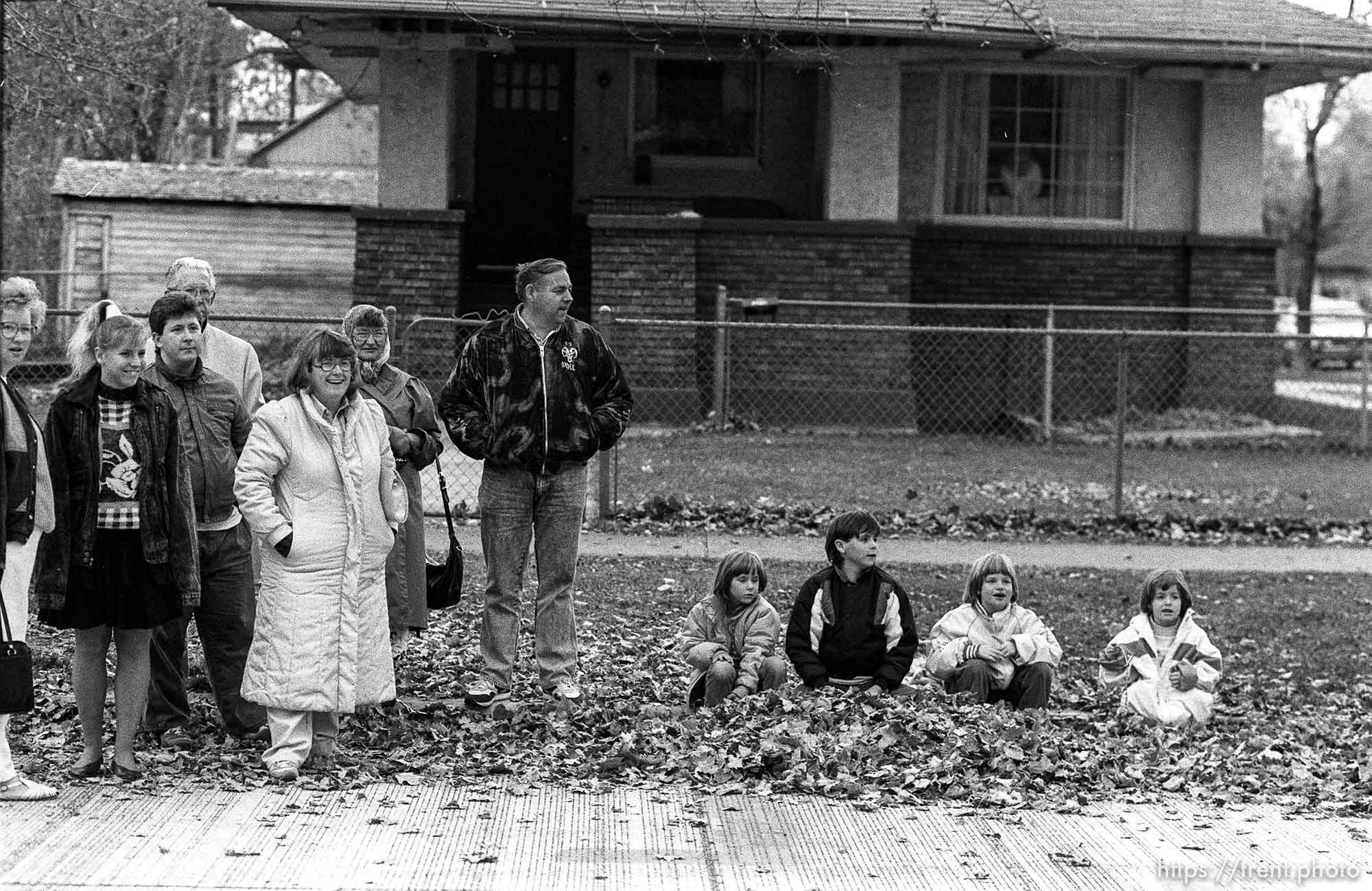 People watching Christmas Parade.