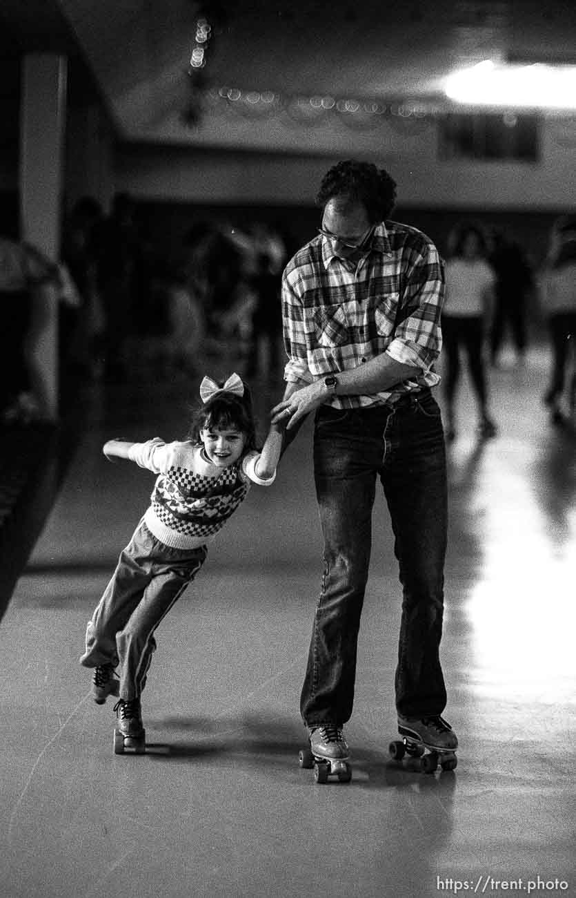 People skating at Classic Rollerskating rink.