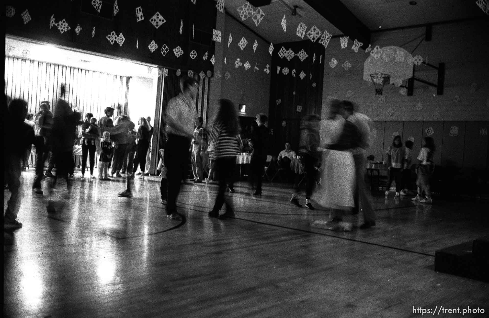 People dancing at the San Ramon 1st Ward's Christmas party.