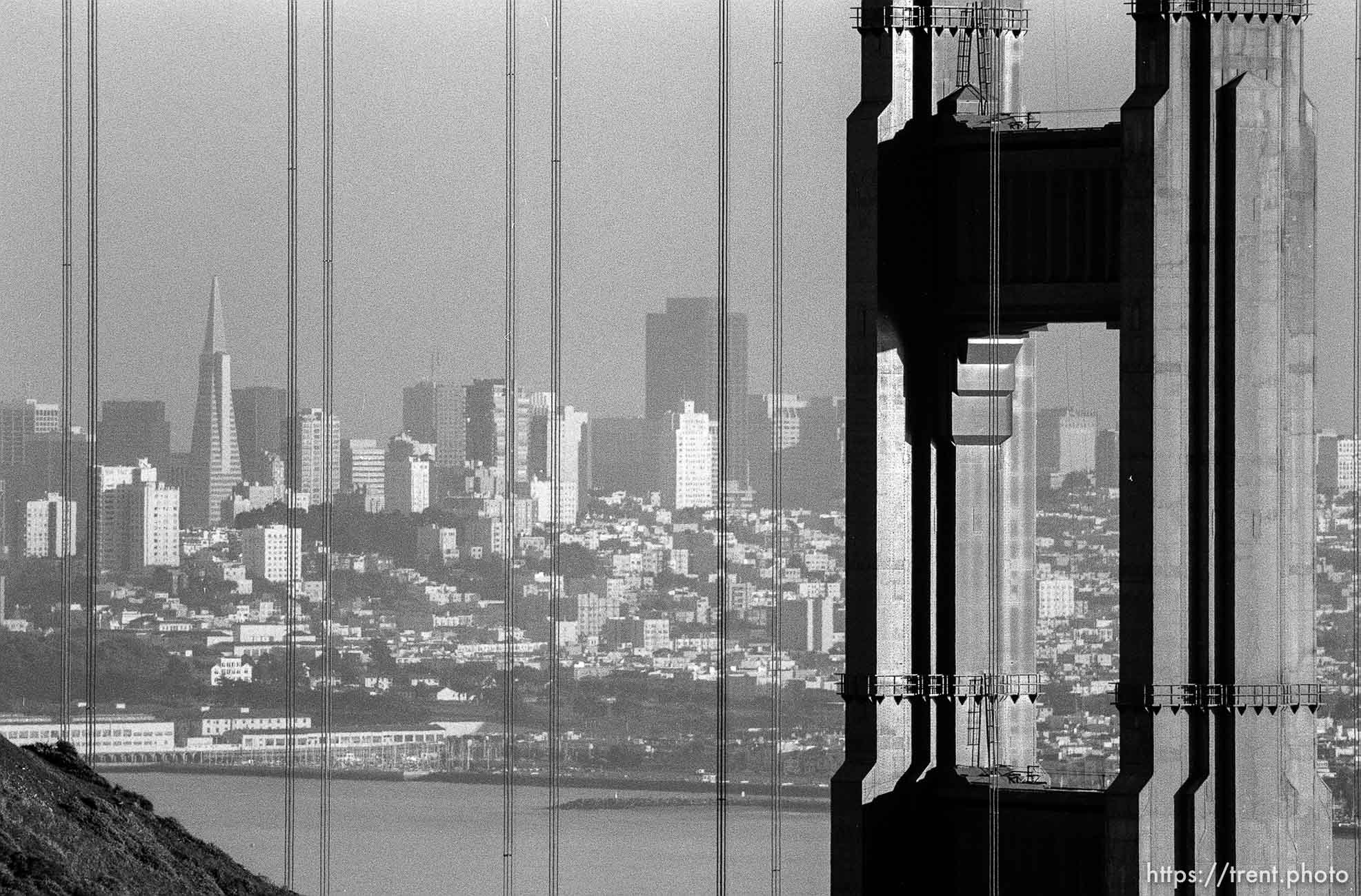 View of Golden Gate Bridge and San Francisco.