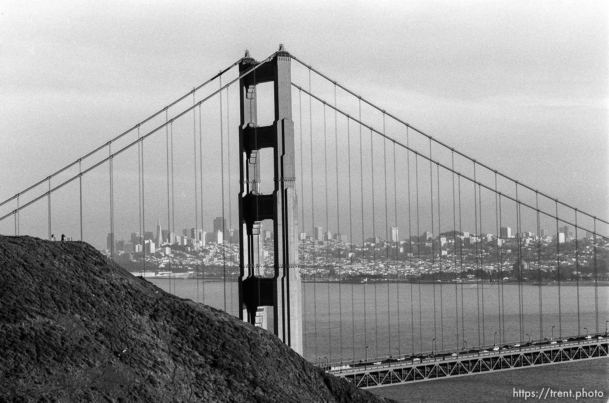 View of Golden Gate Bridge and San Francisco.