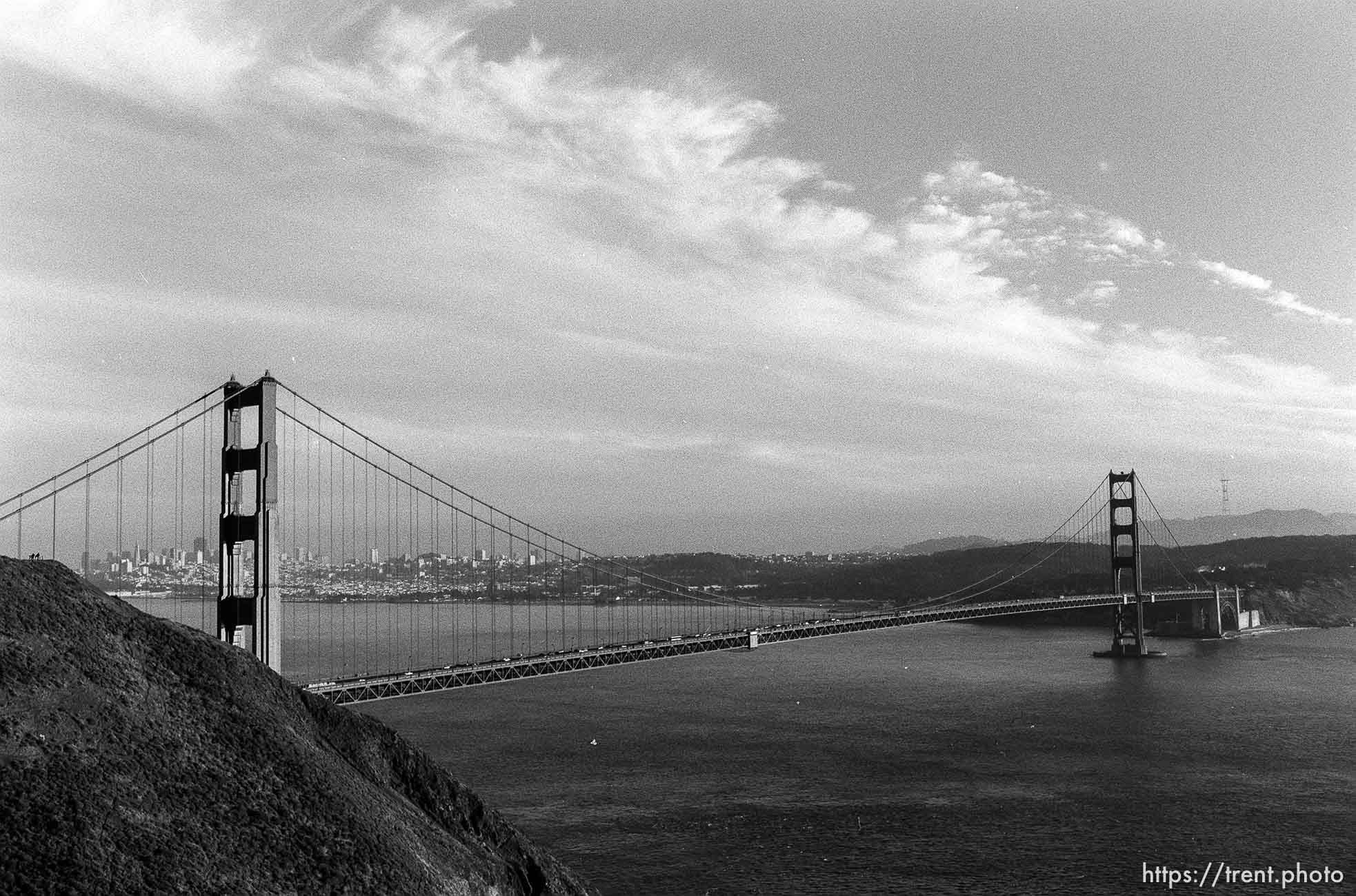 View of Golden Gate Bridge and San Francisco.