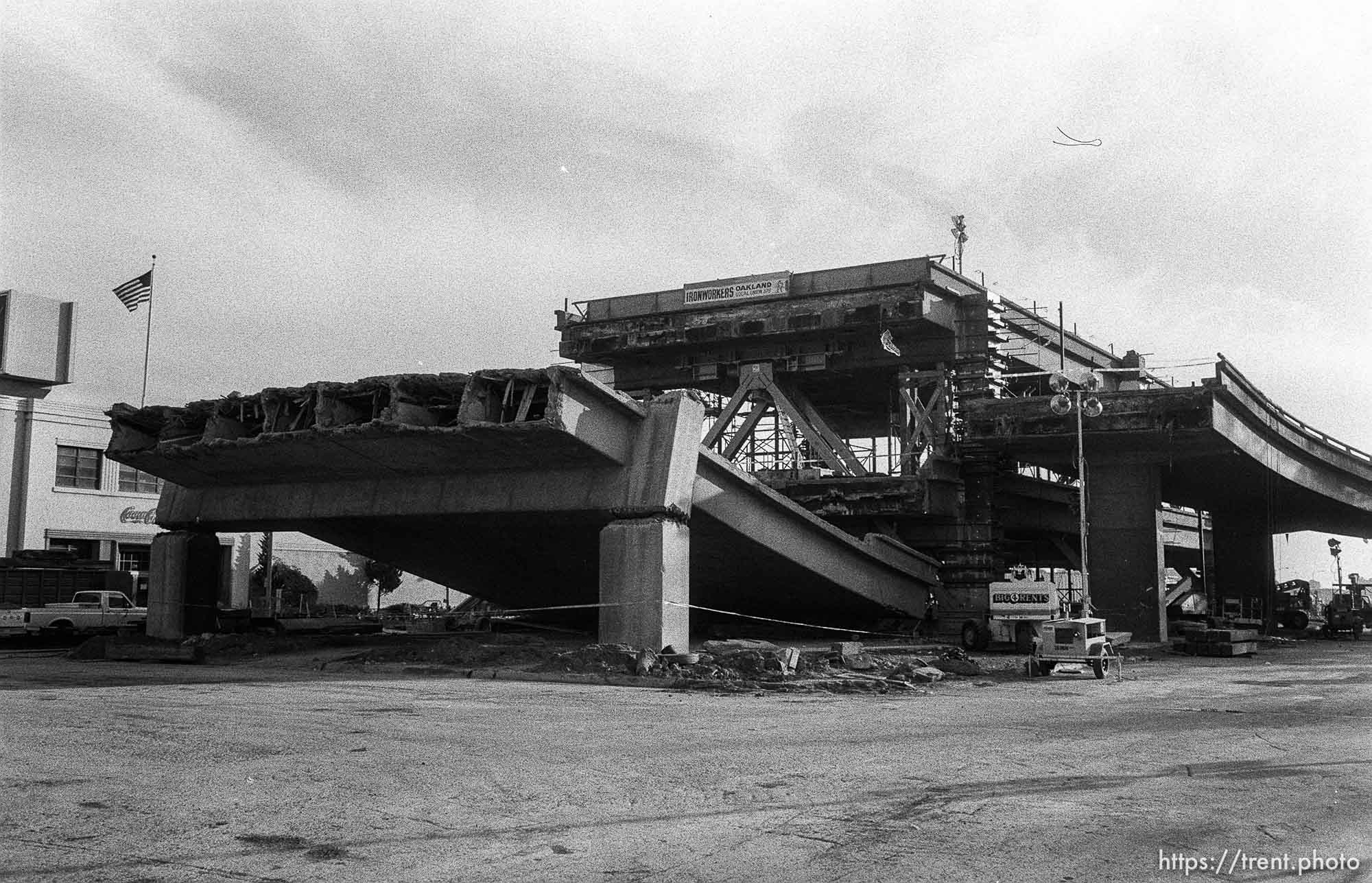 Ruins of the Nimitz Freeway, which collapsed in the 10/89 earthquake.