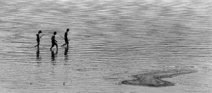 Kids bowfishing in Utah Lake.