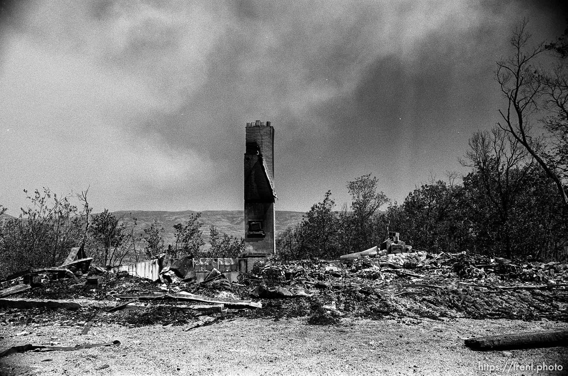 Ruins of homes burned in the Midway fire.