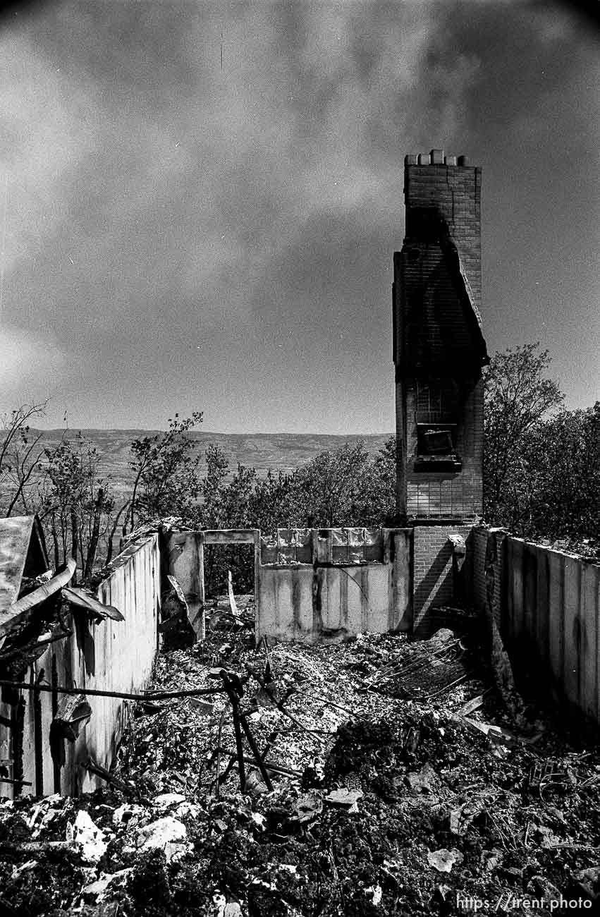 Ruins of homes burned in the Midway fire.