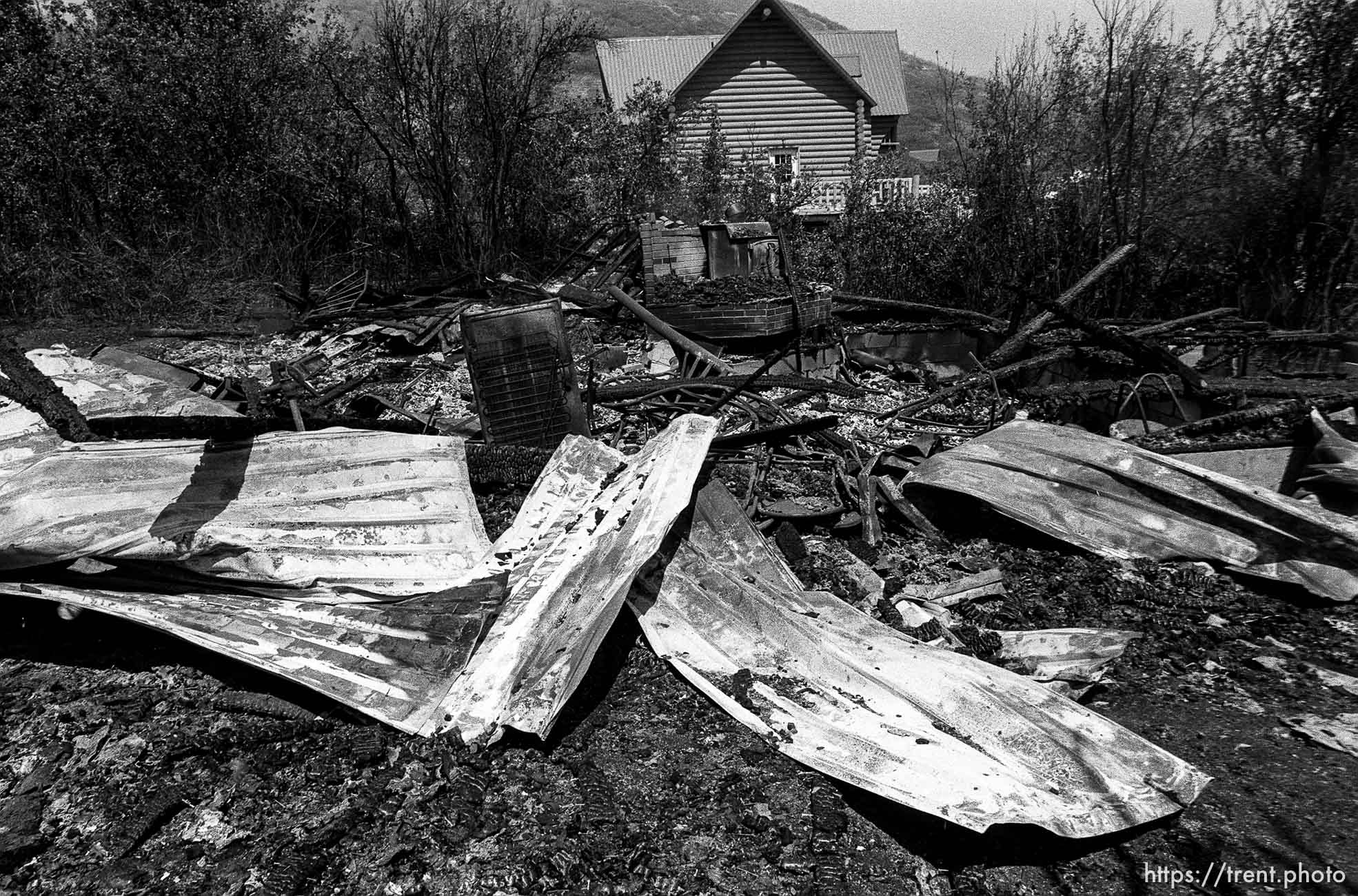 Ruins of homes burned in the Midway fire.