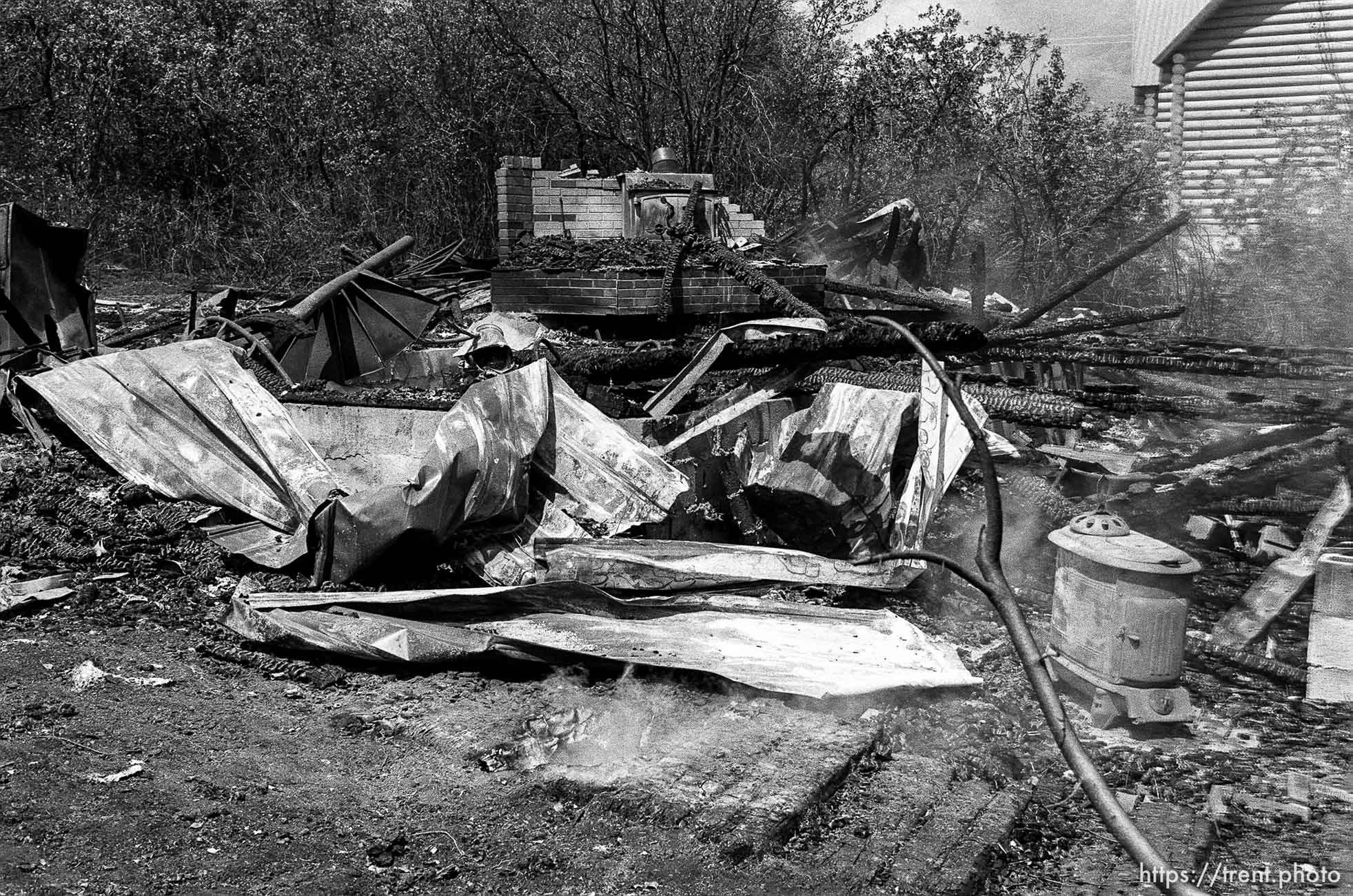 Ruins of homes burned in the Midway fire.