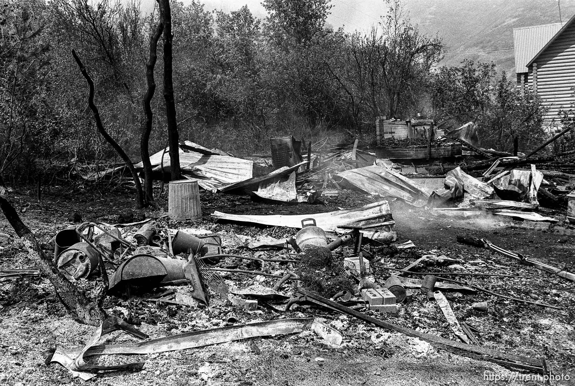 Ruins of homes burned in the Midway fire.