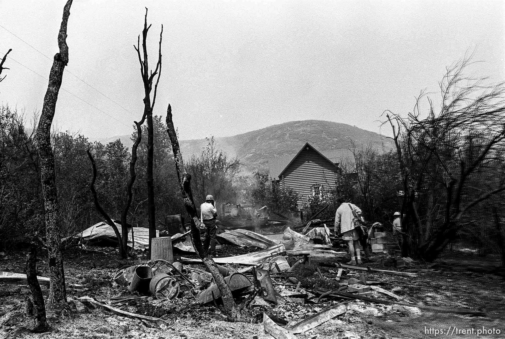 Ruins of homes burned in the Midway fire.