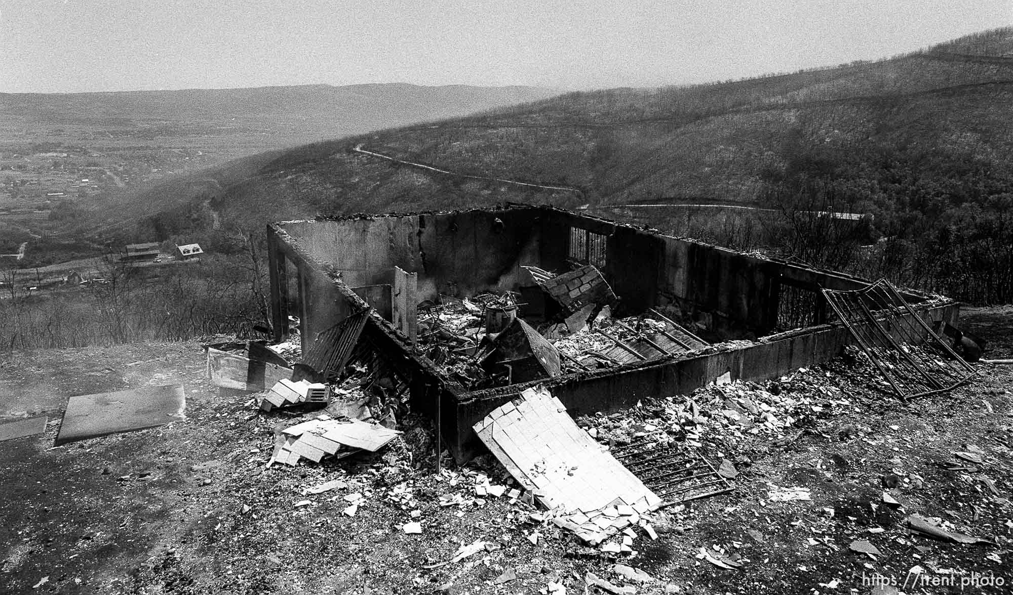 Homes burned during the Midway fire.