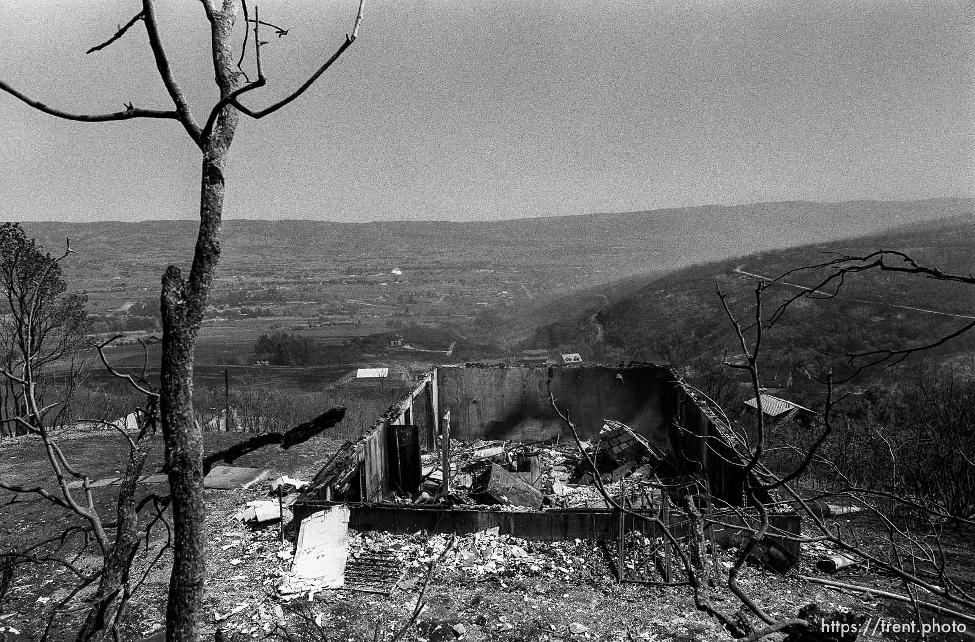 Homes burned during the Midway fire.