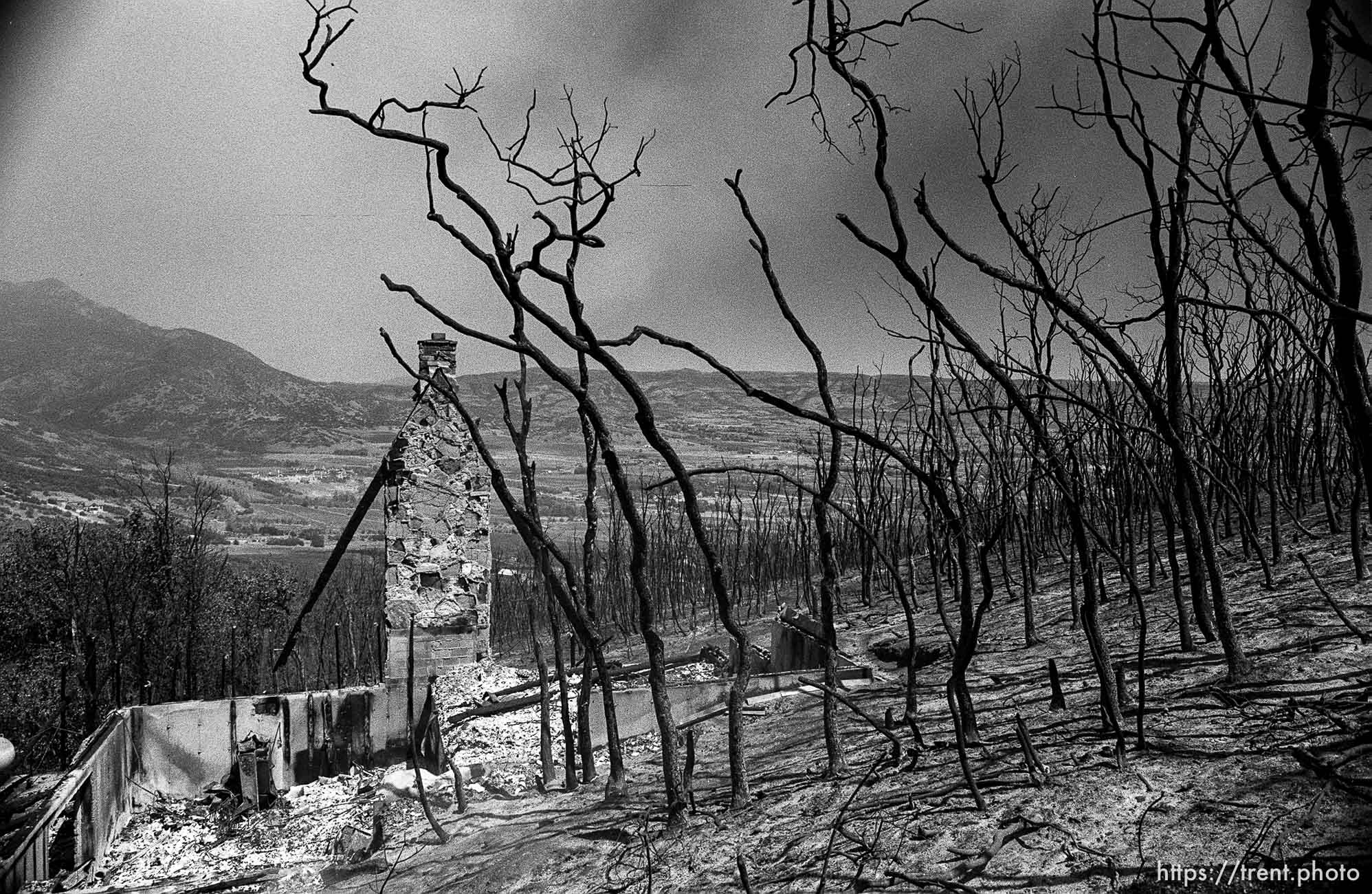 Homes burned during the Midway fire.