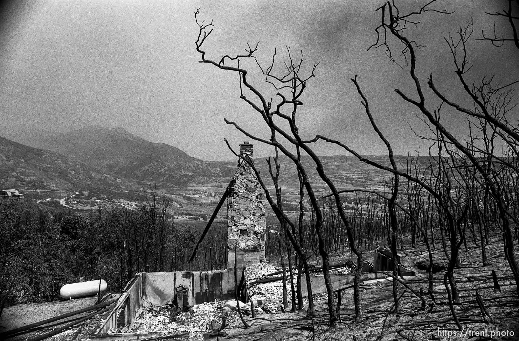 Homes burned during the Midway fire.