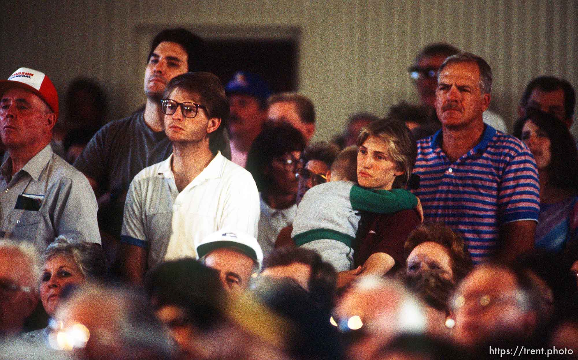 Midway residents at a public meeting on the Midway fire.