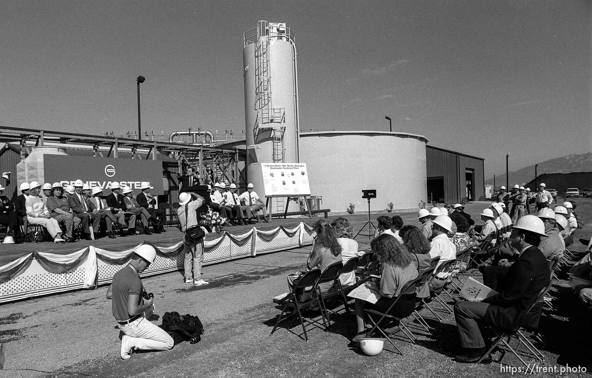 press conference announcing new environmental efforts at Geneva Steel.