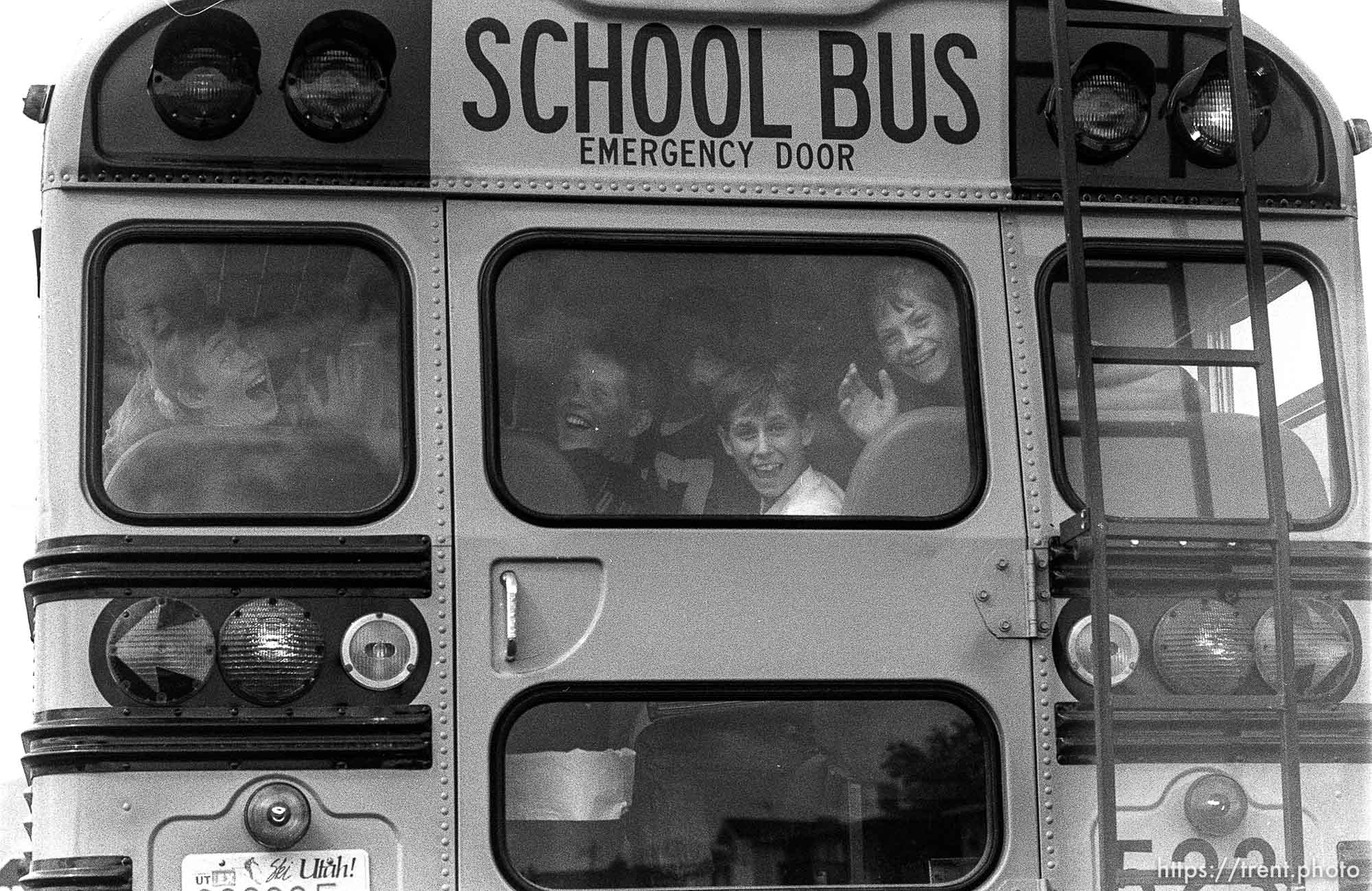 Kids on a school bus