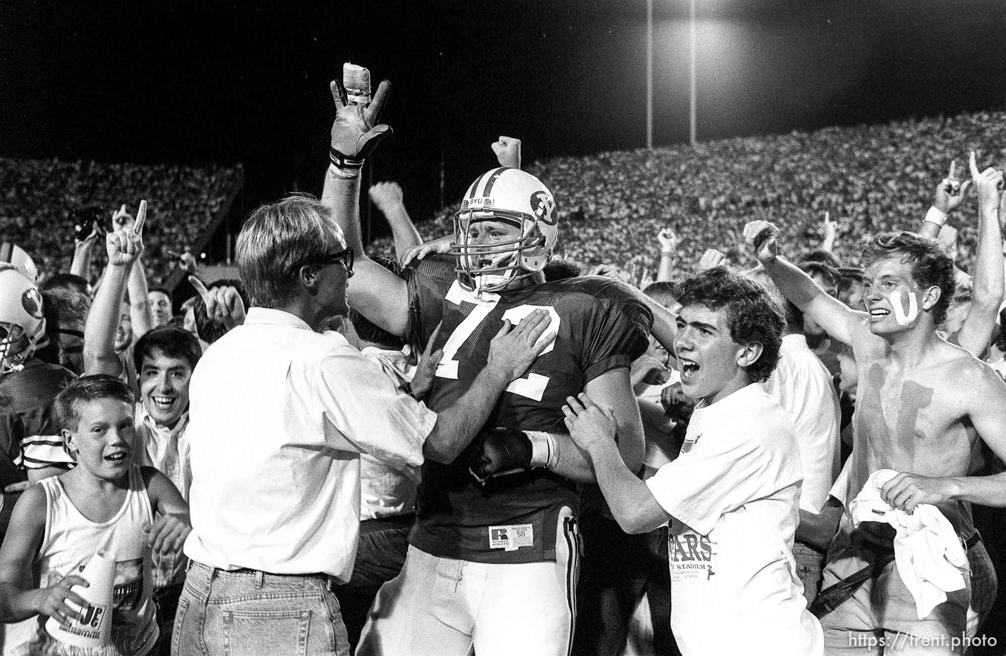 celebration at BYU vs. Miami. BYU won.