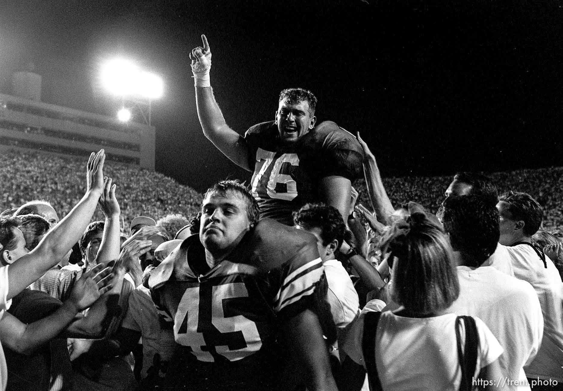 celebration at BYU vs. Miami. BYU won.