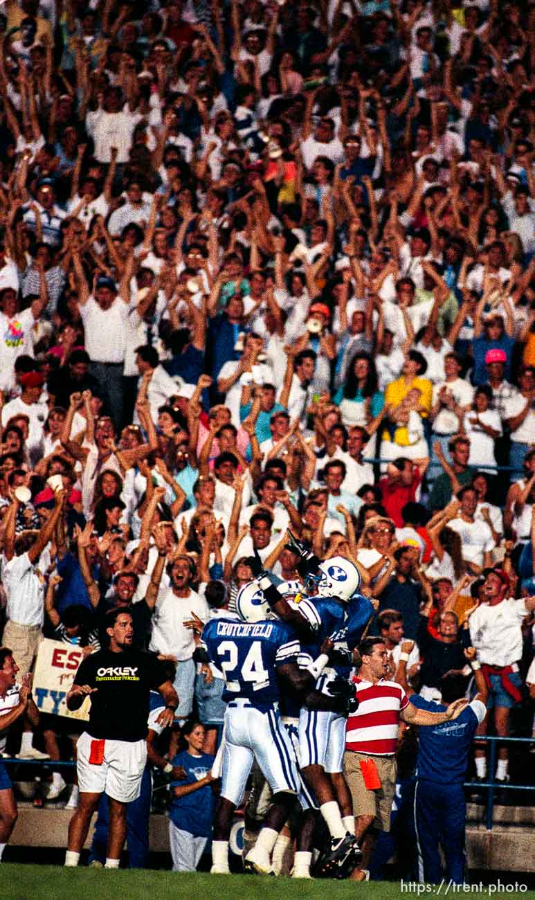 Celebration at BYU vs. Miami. BYU won.