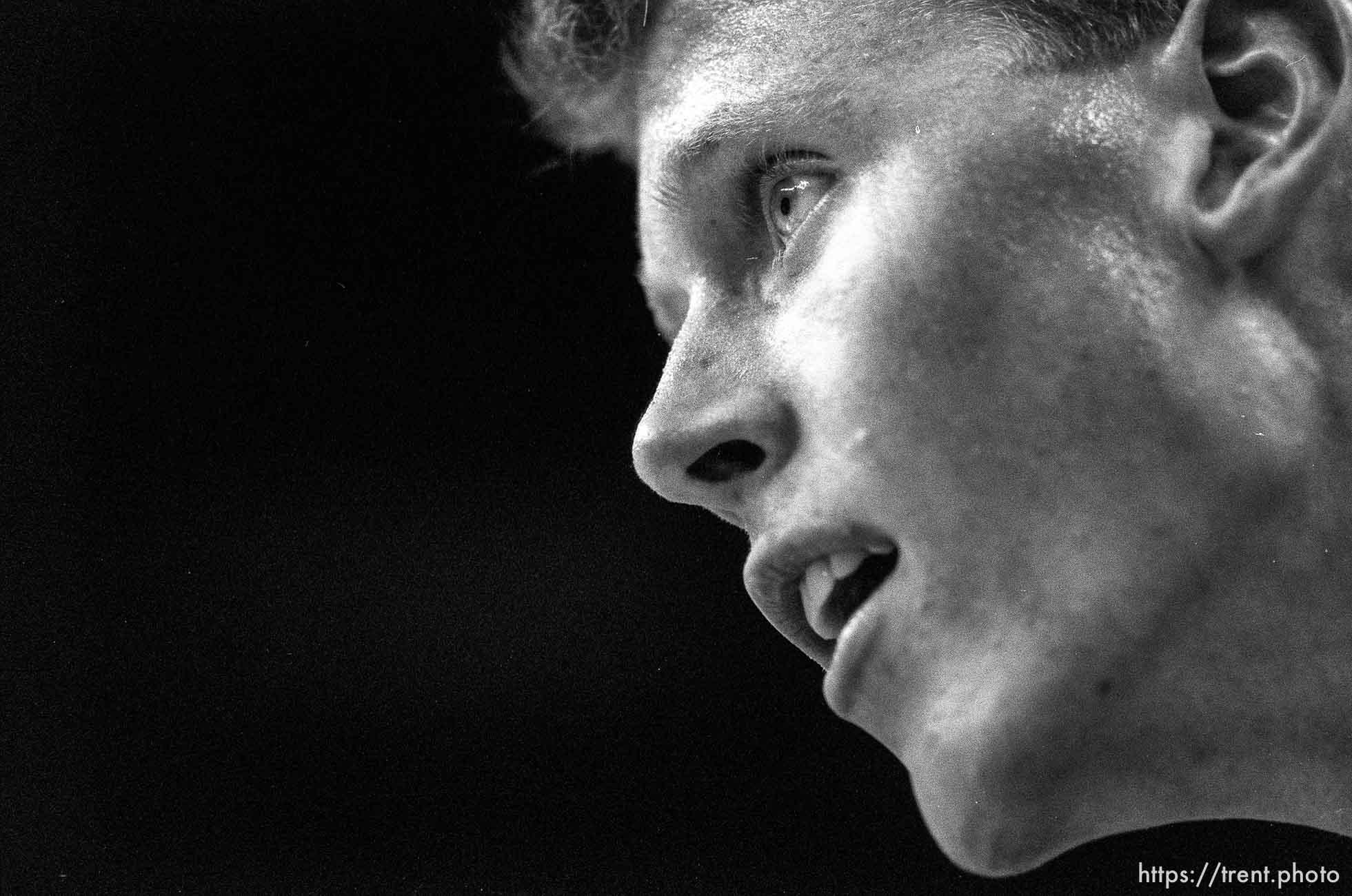 Shawn Bradley at BYU basketball practice.