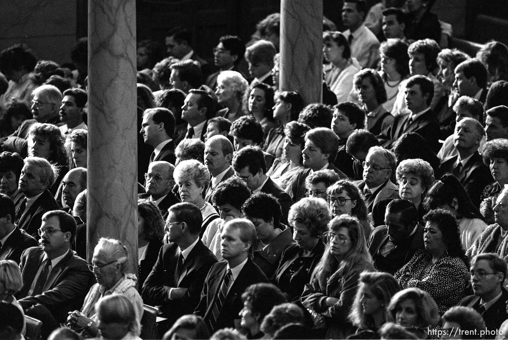 Mormons in the congregation at LDS General Conference.