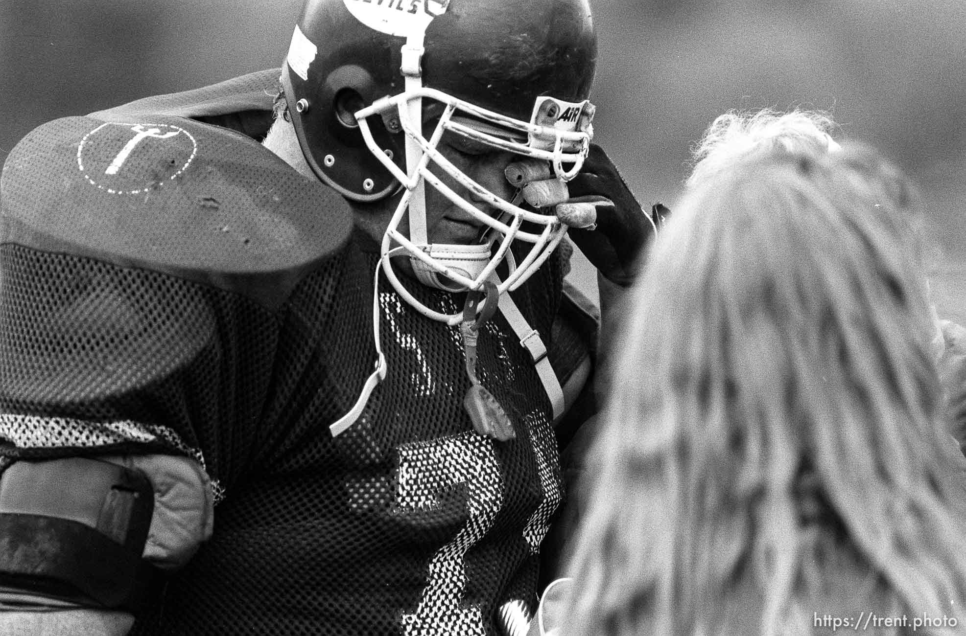 Springville football player cries after playoff loss at Springville vs. Mountain.